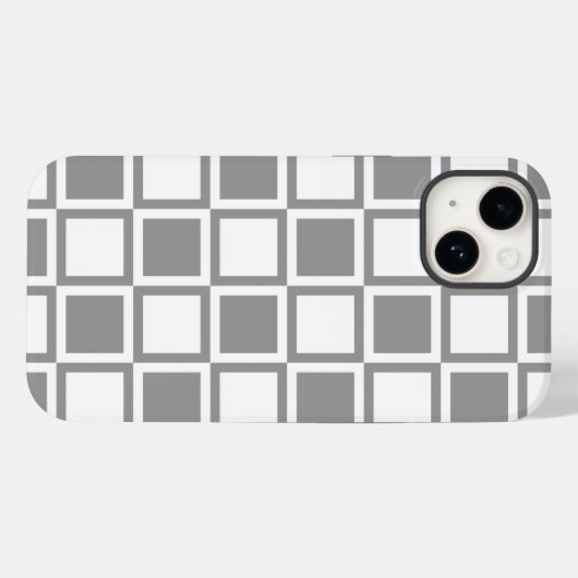 Grijze bloemkwadraten Case-Mate iPhone case (Achterkant (horizontaal))