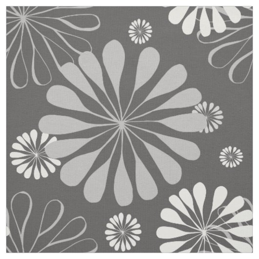 Grijze bloemstof stof (Swatch)