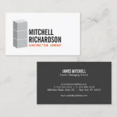 Grijze Blokken Betonbouw Bouwer Visitekaartje (Voorkant / Achterkant)