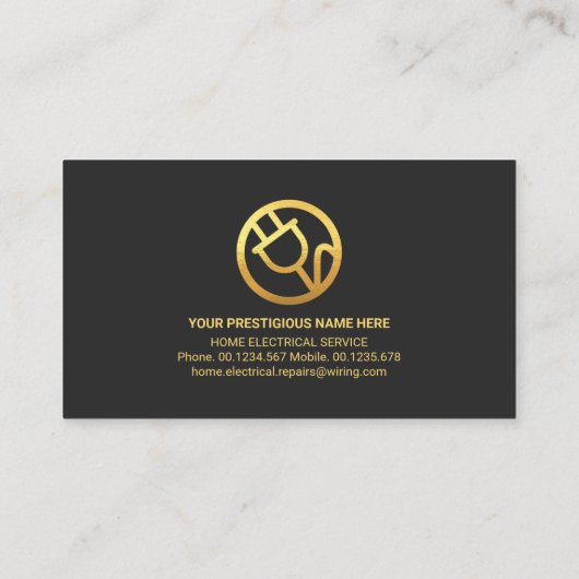 Grijze Blokken Goud Elektrische Bedrading Visitekaartje (Achterkant)