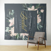 GRIJZE BLOZEND FLORALE WATERVERF BRUIDSSHOWER WELK WANDKLEED (In Situ (horizontaal))