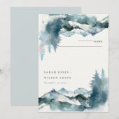 Grijze Blush Blue Mountains Pine Plaat Kaart (Voorkant / Achterkant)
