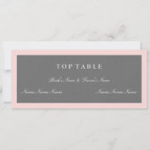 Grijze & Blush Roze Bovenste Tafel Plan Kaart (Voorkant)