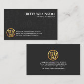 Grijze boekhoudingsnummersymbolen visitekaartje (Voorkant / Achterkant)