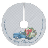 Grijze Boerderij Plaid  Blauwe Kerstwagen Kerstboom Rok (Voorkant)