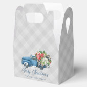 Grijze Boerderij Plaid  Blauwe Vrachtwagen Kerst Bedankdoosjes (Geopend)
