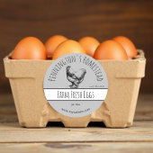 Grijze Boerderij Verse eieren Ronde Sticker