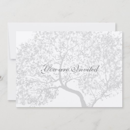 Grijze bomen bruiloften Aangepaste uitnodigingen (Achterkant)