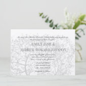 Grijze bomen bruiloften Aangepaste uitnodigingen (Staand voorkant)