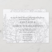 Grijze bomen bruiloften Aangepaste uitnodigingen (Voorkant / Achterkant)