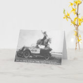 Grijze Bonnie springend haar paard Kaart (Gele Bloem)