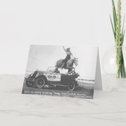 Grijze Bonnie springend haar paard Kaart (Voorkant)