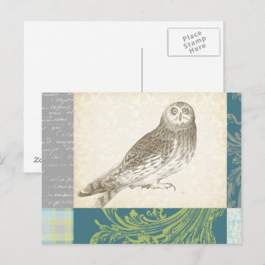 Grijze boomgaard op Patroonachtergrond Briefkaart (Voorkant / Achterkant)