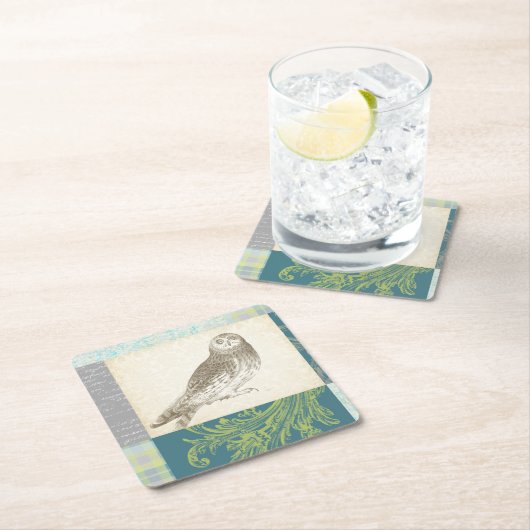 Grijze boomgaard op Patroonachtergrond Kartonnen Onderzetters (Insitu)