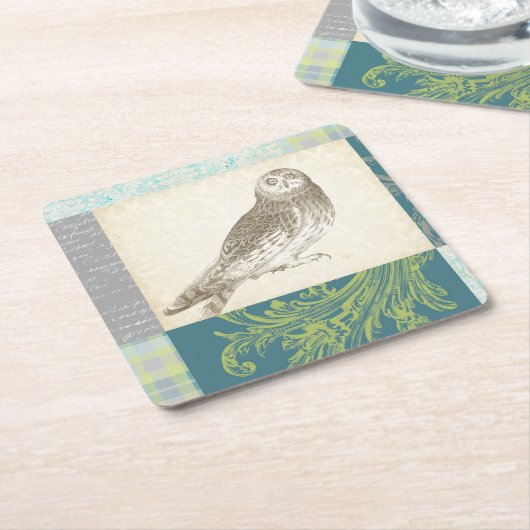 Grijze boomgaard op Patroonachtergrond Kartonnen Onderzetters (Schuin)