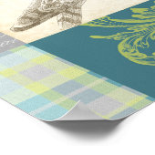 Grijze boomgaard op Patroonachtergrond Poster (Hoek)