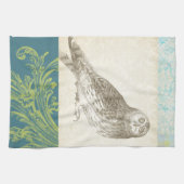 Grijze boomgaard op Patroonachtergrond Theedoek (Horizontaal)