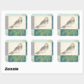 Grijze boomgaard op Patroonachtergrond Vierkante Sticker (Vel)