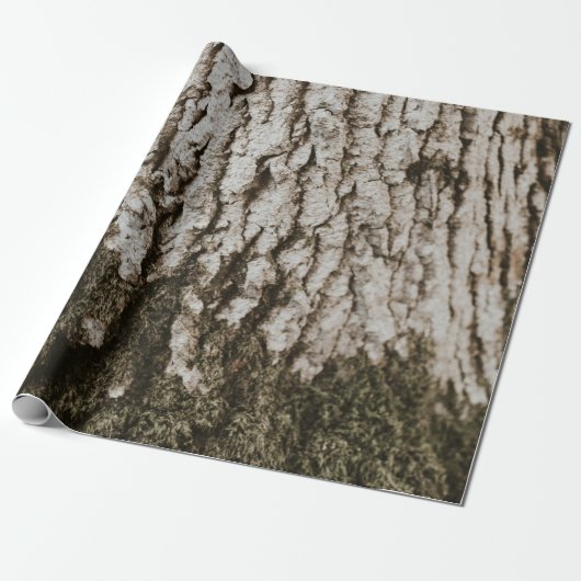 Grijze boomstam cadeaupapier (Uitgerold)