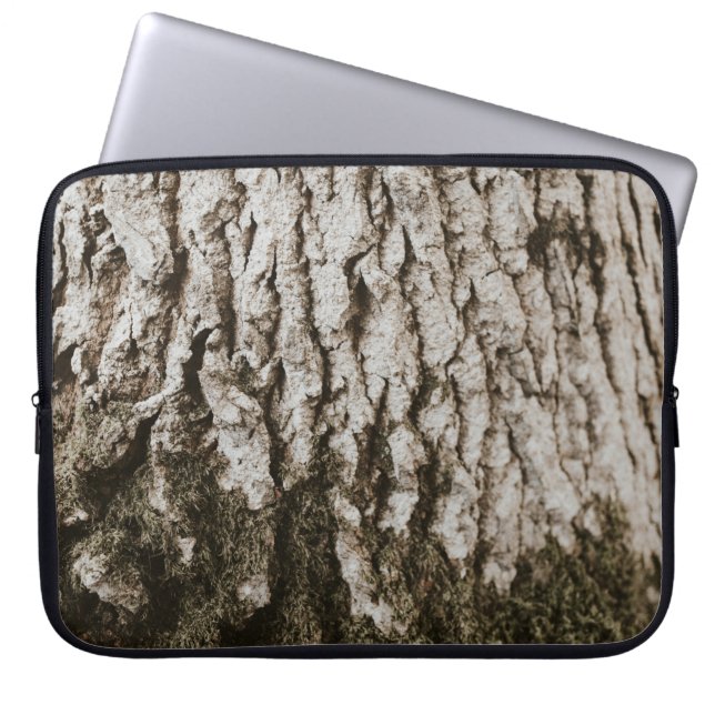 Grijze boomstam laptop sleeve (Voorkant)