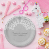 Grijze Borden van elastisch papier Papieren Bordje (Feest)