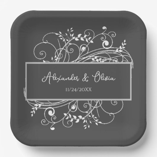 Grijze Borden voor Vlaams Weddenschap Papieren Bordje (Voorkant)