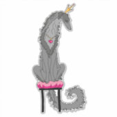 Grijze Borzoi uitknip sticker van vinyl (Voorkant)