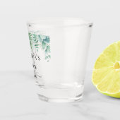 Grijze bosrijke bosgebieden met eucalyptusriet shot glas (Rechts)