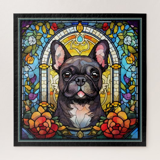 Grijze Boston Terrier Puzzel (Verticaal)
