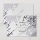 Grijze Botanische Sympathie Dankjewel Kaart (Voorkant / Achterkant)