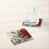 Grijze Bourgogne en Abstracte Waterverf van Cream Kartonnen Onderzetters (Insitu)