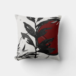 Grijze Bourgogne en zwarte artistieke Abstracte Wa Kussen