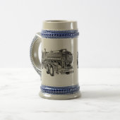 Grijze Brandweerwagen Olie geschilderd, Bierstein Bierpul (Voorkant links)