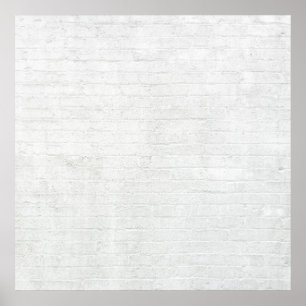 Grijze Brick Wall Wit Bricks Achtergrond Textuur Poster