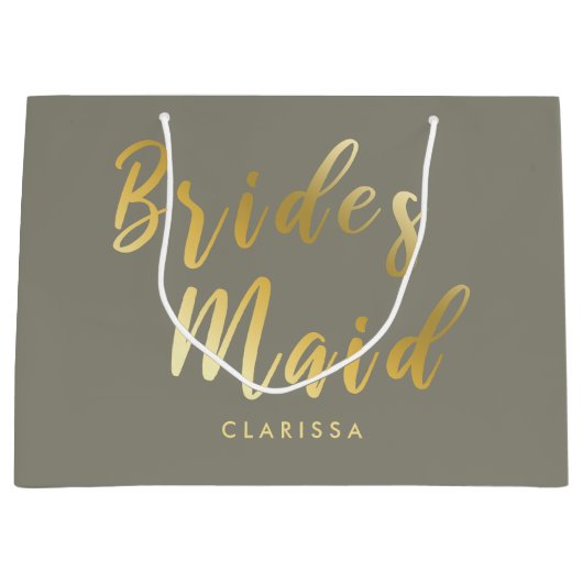 Grijze bruidsbruid groot cadeauzakje (Voorkant)