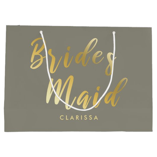 Grijze bruidsbruid groot cadeauzakje (Achterkant)