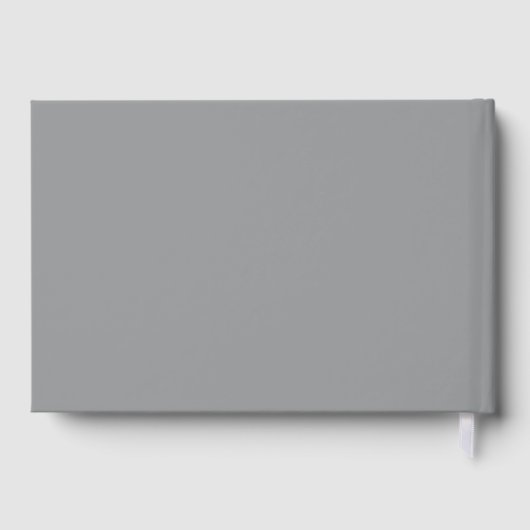 Grijze bruiloft Guestbook - afbeeldingsgrens Elega Gastenboek (Achterkant)