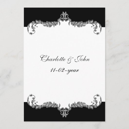 Grijze bruiloft menu (Achterkant)