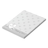 Grijze bruiloft met liefdesharten notitieblok (Linkerzijde)