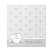 Grijze bruiloft met liefdesharten notitieblok (Voorkant)