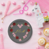 grijze bruiloft papieren bordje (Feest)