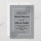 Grijze bruiloft uitnodiging | Elegant en modern de (Voorkant)