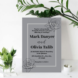 Grijze bruiloft uitnodiging | Elegant en modern de