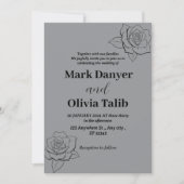 Grijze bruiloft uitnodigingen | Moderne elegantie (Voorkant)