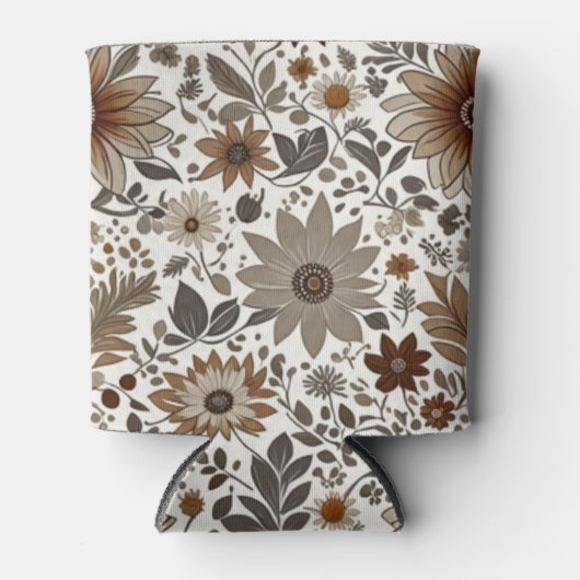 Grijze bruine esdoorn verlaat herfstbruiloft blikjeskoeler (Voorkant)