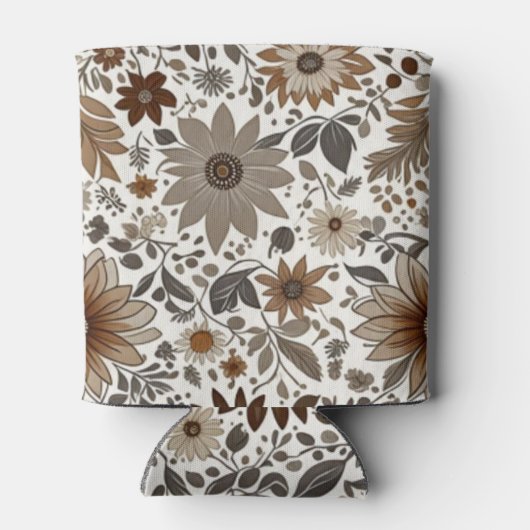 Grijze bruine esdoorn verlaat herfstbruiloft blikjeskoeler (Achterkant)