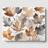 Grijze bruine esdoorn verlaat herfstbruiloft gaste gastenboek (Achterkant)