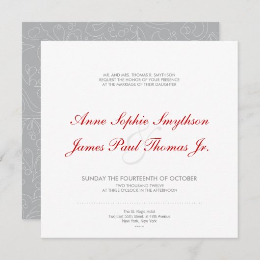 Grijze Bubbels Moderne bruiloft uitnodiging (Voorkant / Achterkant)