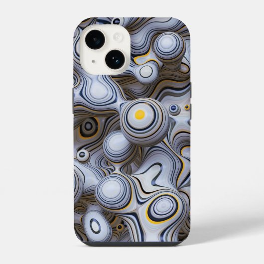 Grijze Bubble Abstract | iPhone 14 Case-Mate Hoesje (Achterkant)