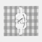 Grijze Buffalo Plaid Boerderij Chicken Fleece Deke Deken (Voorkant (Horizontaal))